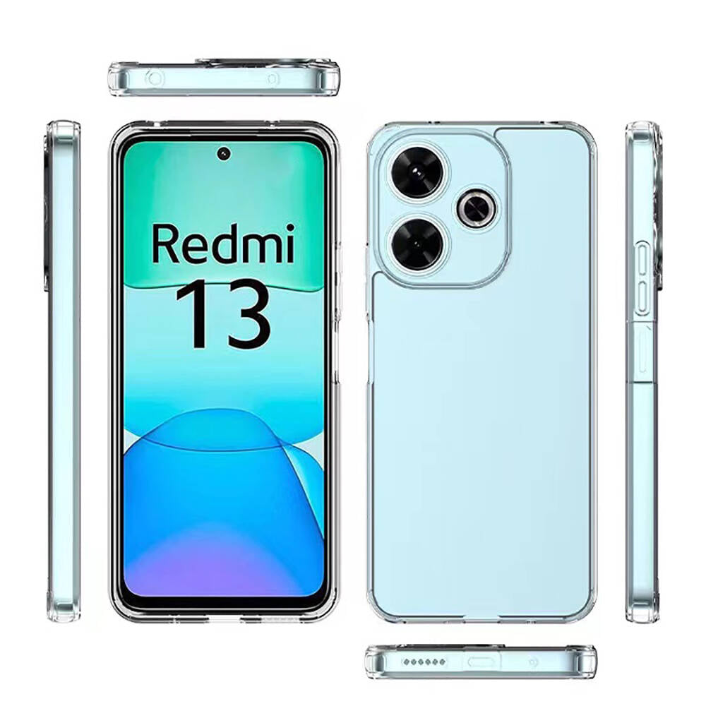 Xiaomi Redmi 13 4G Kılıf Zore Süper Silikon Kapak Şeffaf