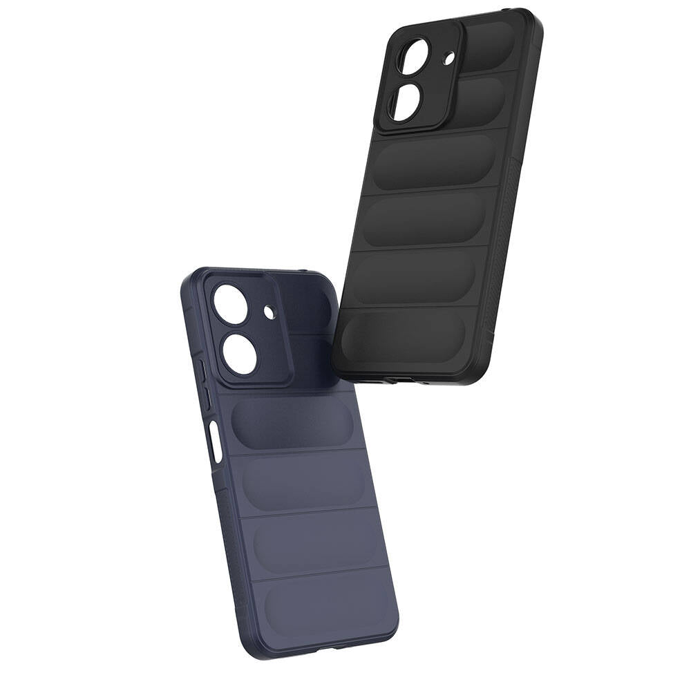 Xiaomi Redmi 13C Kılıf Esnek TPU Oyuklu Arka Yüzey Tasarımlı Zore Etnik Silikon Kapak Lacivert