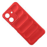 Xiaomi Redmi 13C Kılıf Esnek TPU Oyuklu Arka Yüzey Tasarımlı Zore Etnik Silikon Kapak Kırmızı