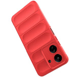 Xiaomi Redmi 13C Kılıf Esnek TPU Oyuklu Arka Yüzey Tasarımlı Zore Etnik Silikon Kapak Kırmızı