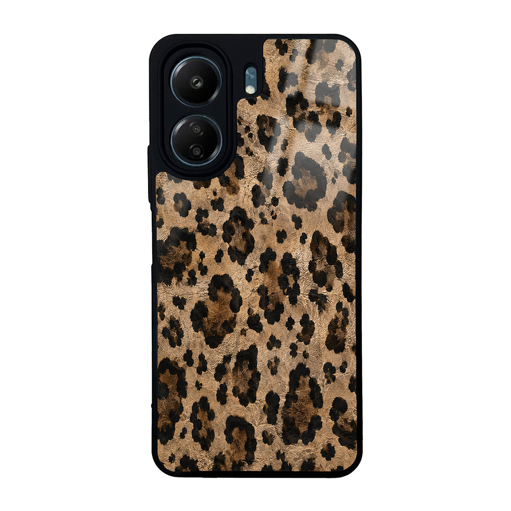 Xiaomi Redmi 13C Kılıf Kamera Korumalı Desenli Zore Lusi Kapak Kahve Leopar