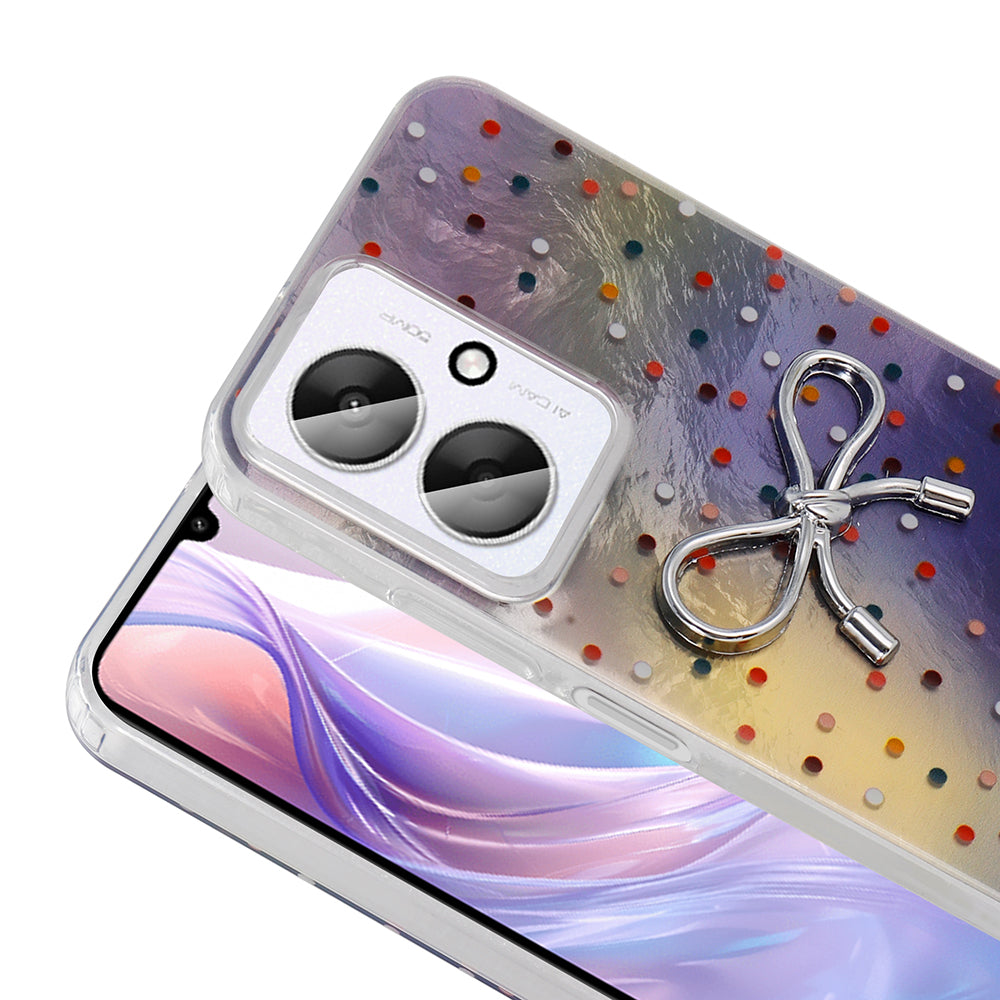 Xiaomi Redmi 13C Kılıf Kamera Korumalı Figürlü Zore Ponti Silikon Kapak Beyaz