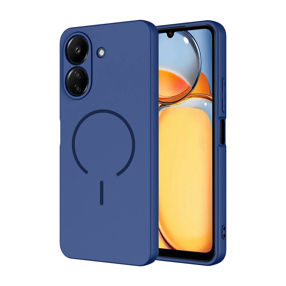 Xiaomi Redmi 13C Kılıf M-safe Şarj Özellikli Zore Meta Kapak Titanyum-Gri