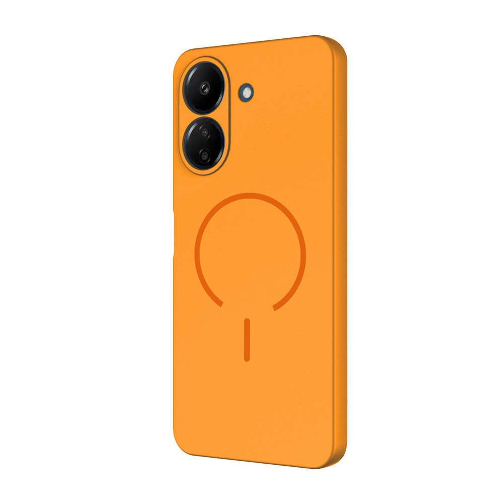Xiaomi Redmi 13C Kılıf M-safe Şarj Özellikli Zore Meta Kapak Kahverengi