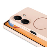 Xiaomi Redmi 13C Kılıf M-safe Şarj Özellikli Zore Meta Kapak Kahverengi
