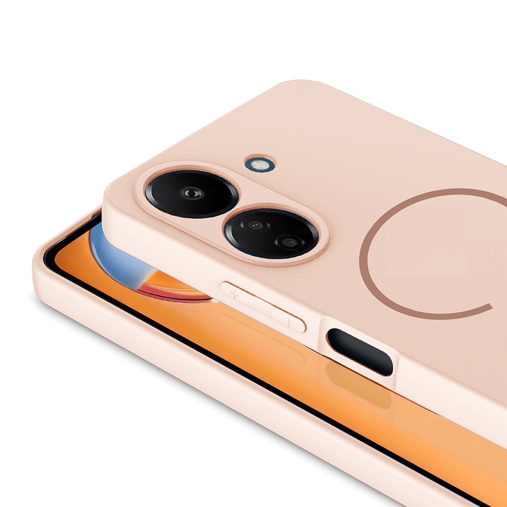 Xiaomi Redmi 13C Kılıf M-safe Şarj Özellikli Zore Meta Kapak Kahverengi
