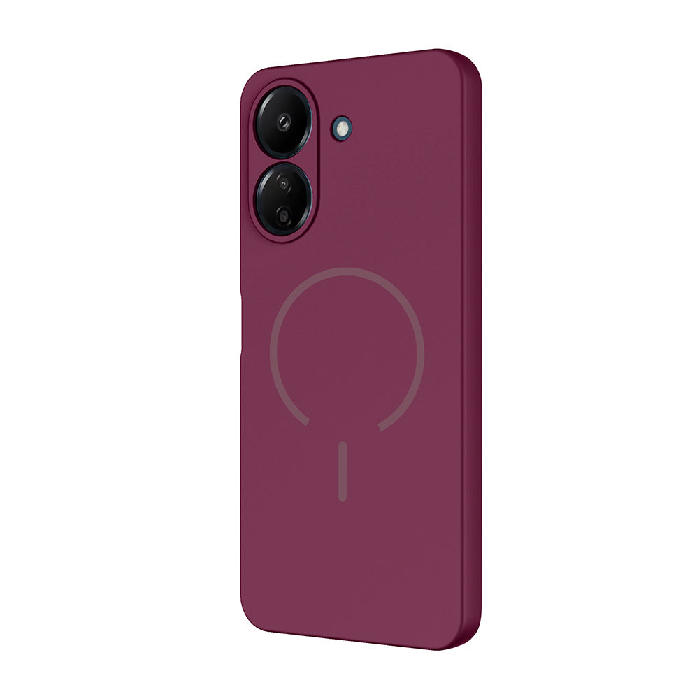Xiaomi Redmi 13C Kılıf M-safe Şarj Özellikli Zore Meta Kapak Titanyum-Gri