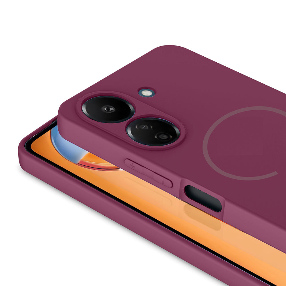 Xiaomi Redmi 13C Kılıf M-safe Şarj Özellikli Zore Meta Kapak Rose Pembe