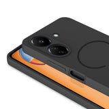 Xiaomi Redmi 13C Kılıf M-safe Şarj Özellikli Zore Meta Kapak Titanyum-Gri