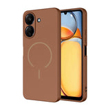 Xiaomi Redmi 13C Kılıf M-safe Şarj Özellikli Zore Meta Kapak Kahverengi