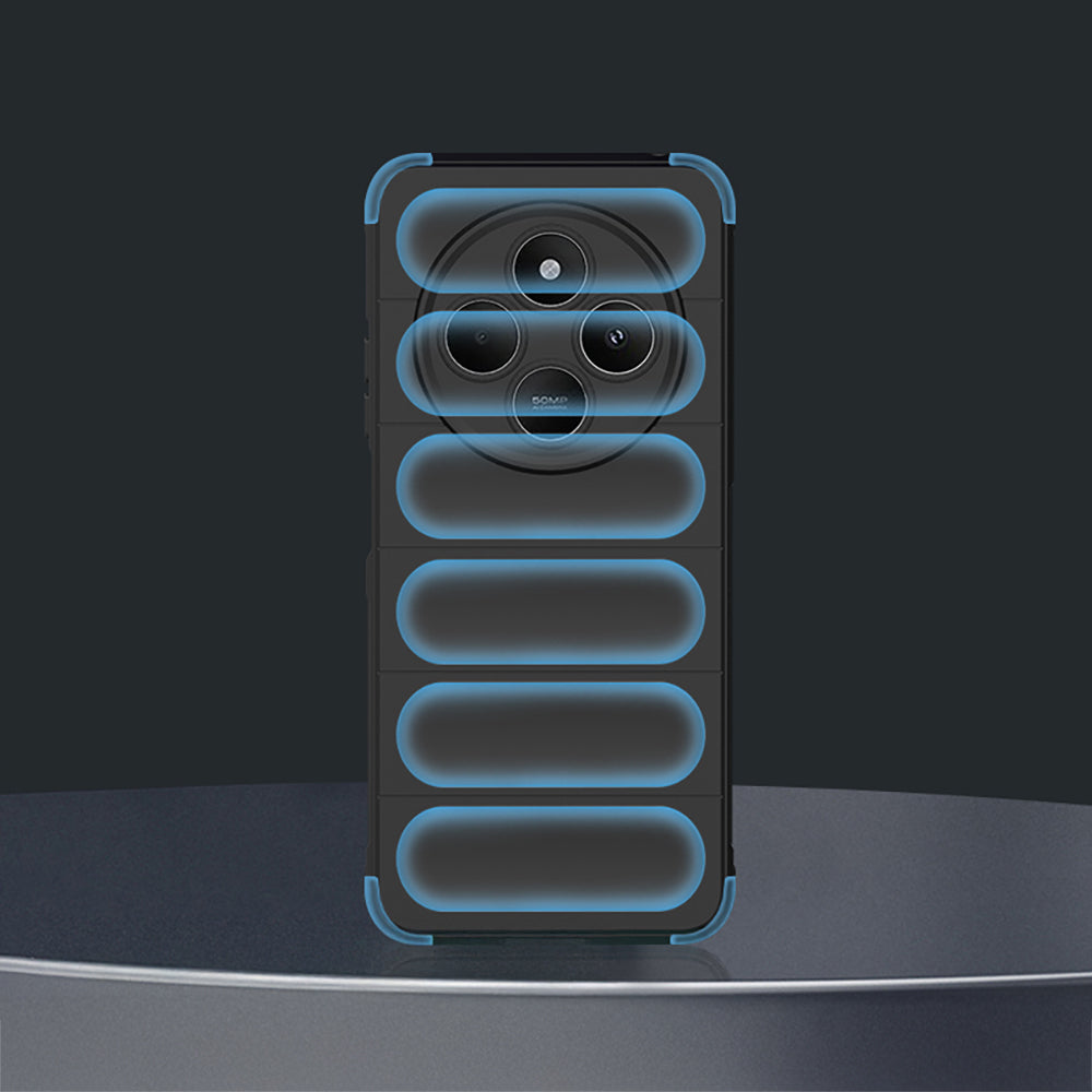 Xiaomi Redmi 14C 4G Kılıf Esnek TPU Oyuklu Arka Yüzey Tasarımlı Zore Etnik Silikon Kapak Koyu Yeşil