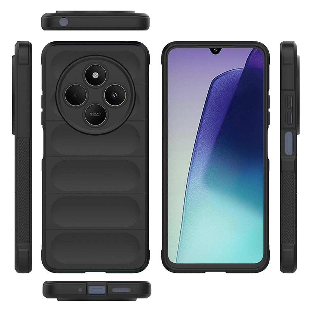Xiaomi Redmi 14C 4G Kılıf Esnek TPU Oyuklu Arka Yüzey Tasarımlı Zore Etnik Silikon Kapak Siyah