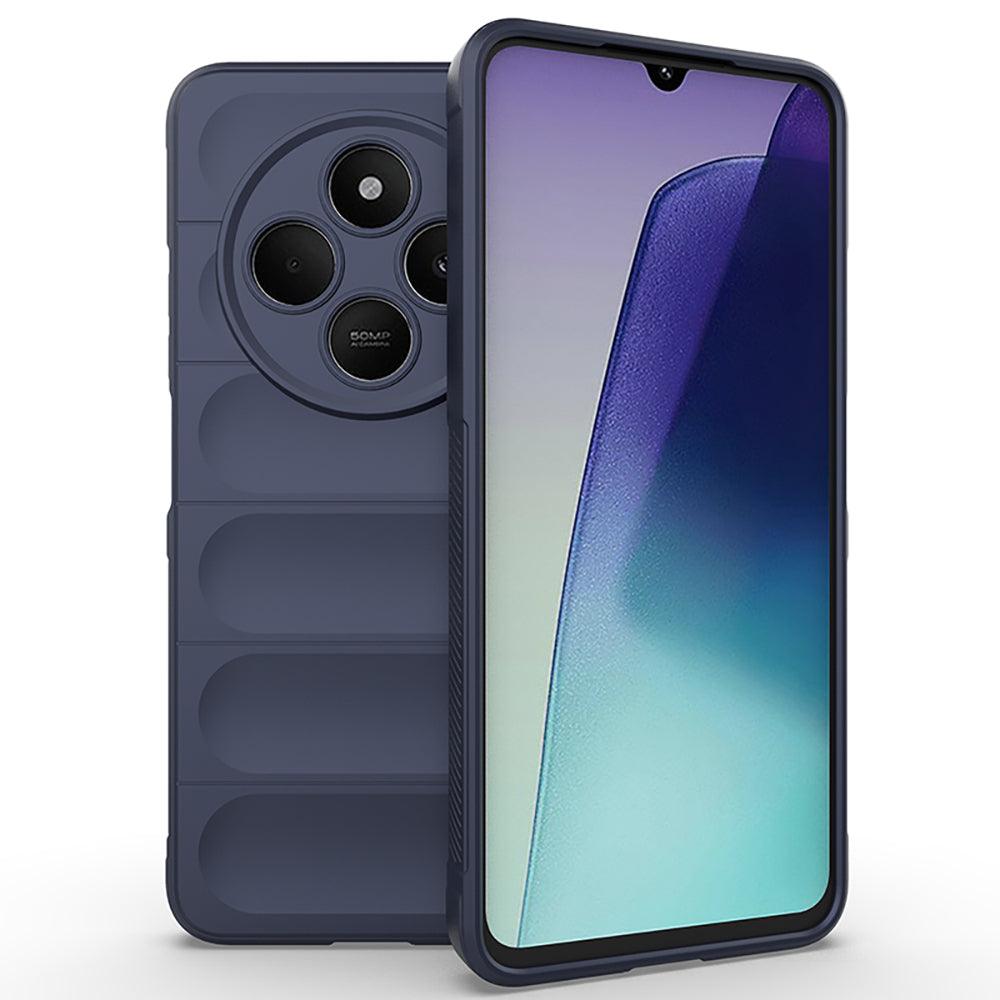 Xiaomi Redmi 14C 4G Kılıf Esnek TPU Oyuklu Arka Yüzey Tasarımlı Zore Etnik Silikon Kapak Lacivert