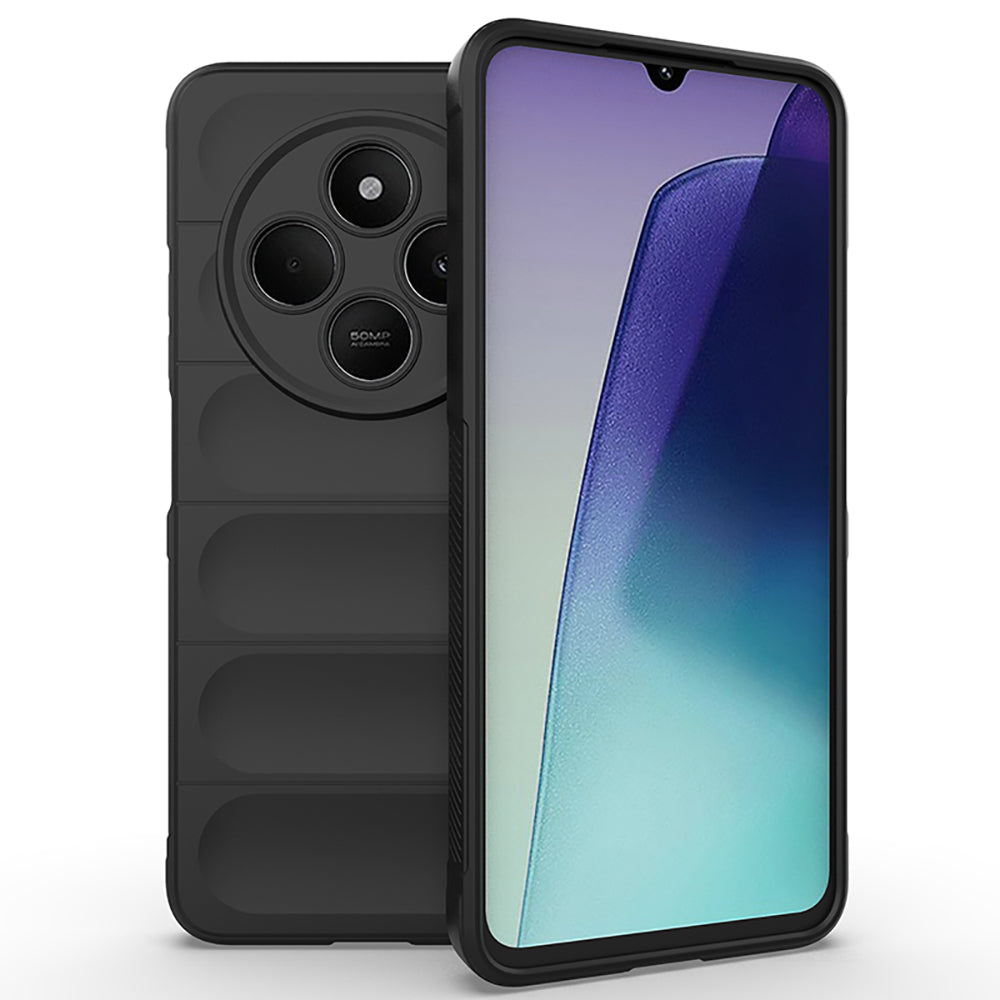 Xiaomi Redmi 14C 4G Kılıf Esnek TPU Oyuklu Arka Yüzey Tasarımlı Zore Etnik Silikon Kapak Siyah