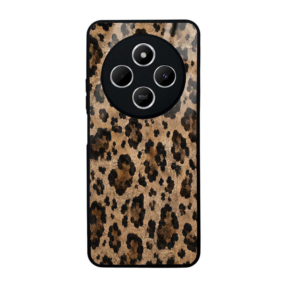 Xiaomi Redmi 14C 4G Kılıf Kamera Korumalı Desenli Zore Lusi Kapak Kahve Leopar