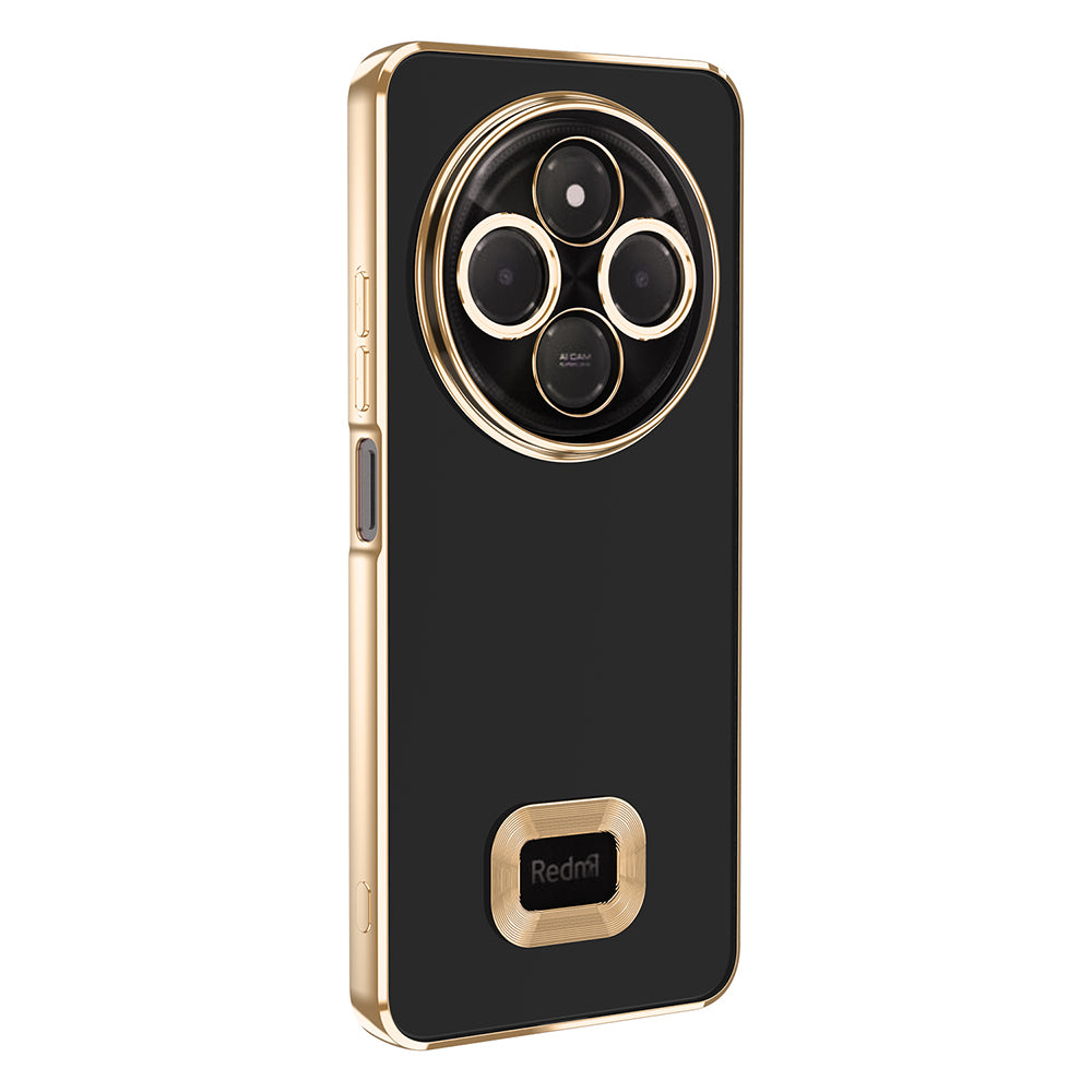 Xiaomi Redmi 14C 4G Kılıf Kamera Korumalı Logo Gösteren Zore Omega Kapak Gold