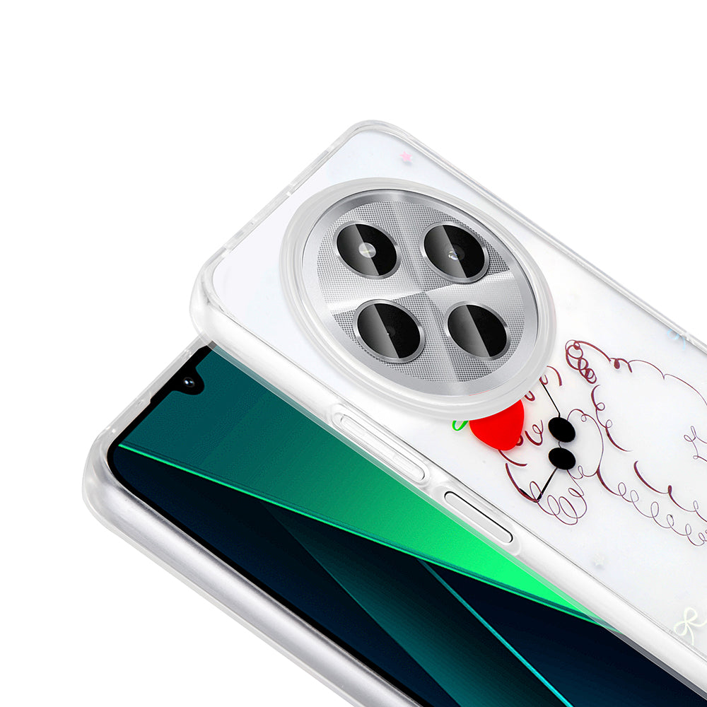 Xiaomi Redmi 14C 4G Kılıf Şeffaf Figürlü Zore Folk Sert Kapak Sevimli Köpek