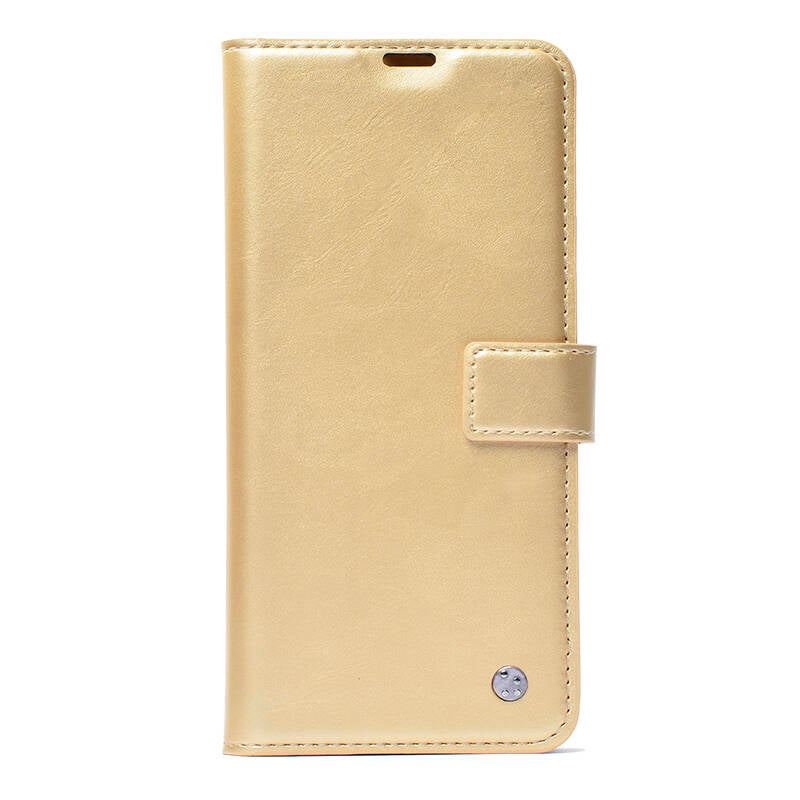 Xiaomi Redmi 14C 4G Kılıf Zore Kar Deluxe Kapaklı Kılıf Gold