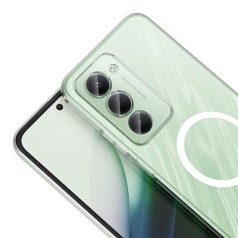 Xiaomi Redmi 15 Kamera Korumalı M-Safe Şarj Özellikli Şeffaf Zore London Sert PC Kapak Şeffaf