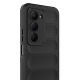 Xiaomi Redmi 15 Kılıf Esnek TPU Oyuklu Arka Yüzey Tasarımlı Zore Etnik Silikon Kapak Siyah