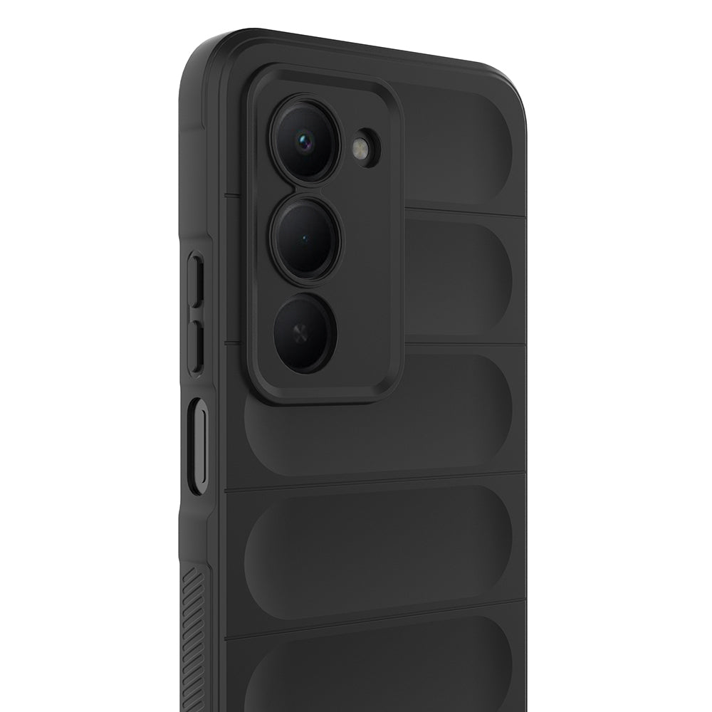Xiaomi Redmi 15 Kılıf Esnek TPU Oyuklu Arka Yüzey Tasarımlı Zore Etnik Silikon Kapak Siyah