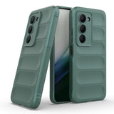 Xiaomi Redmi 15 Kılıf Esnek TPU Oyuklu Arka Yüzey Tasarımlı Zore Etnik Silikon Kapak Koyu Yeşil