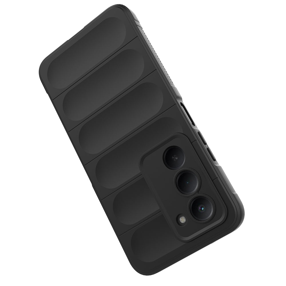 Xiaomi Redmi 15 Kılıf Esnek TPU Oyuklu Arka Yüzey Tasarımlı Zore Etnik Silikon Kapak Siyah