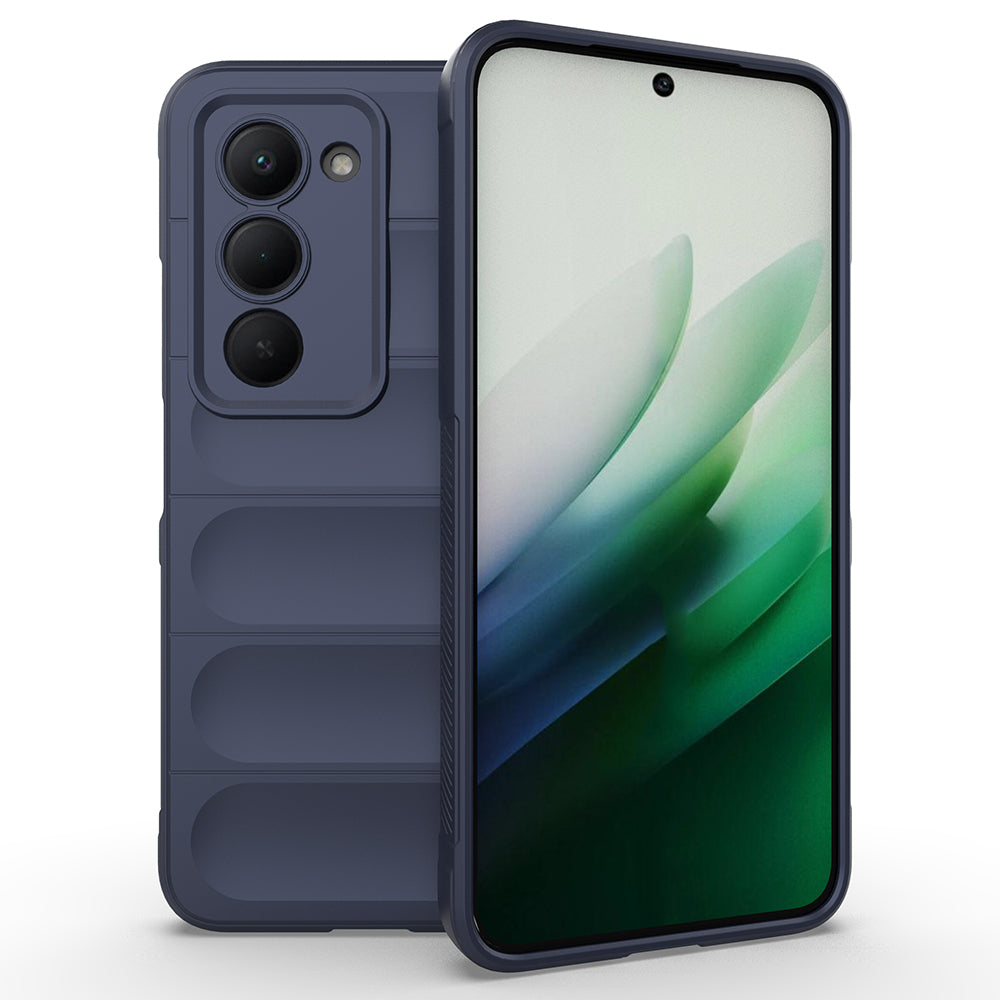 Xiaomi Redmi 15 Kılıf Esnek TPU Oyuklu Arka Yüzey Tasarımlı Zore Etnik Silikon Kapak Lacivert