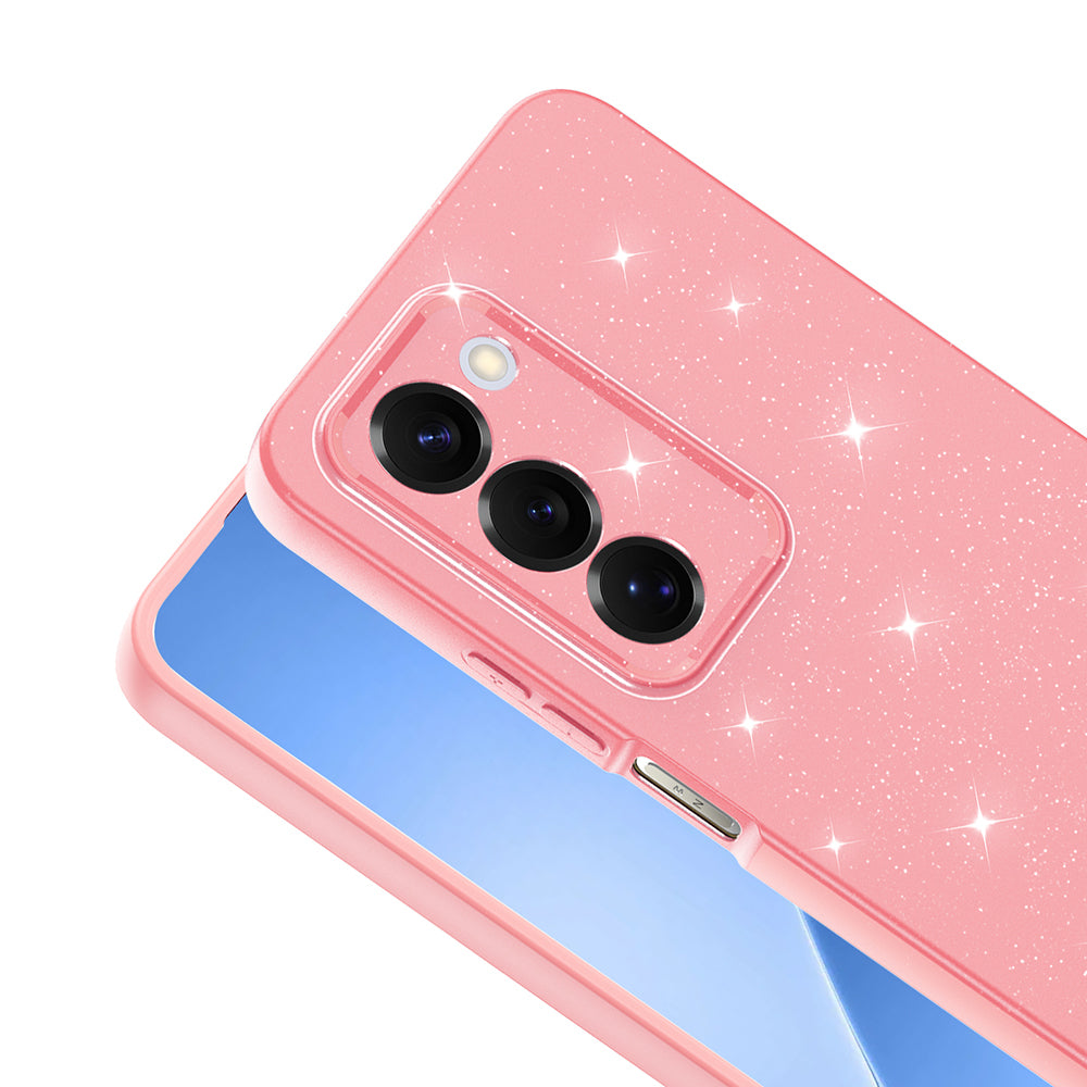 Xiaomi Redmi 15 Kılıf Kamera Korumalı Simli Lüks Zore Koton Kapak Açık Pembe