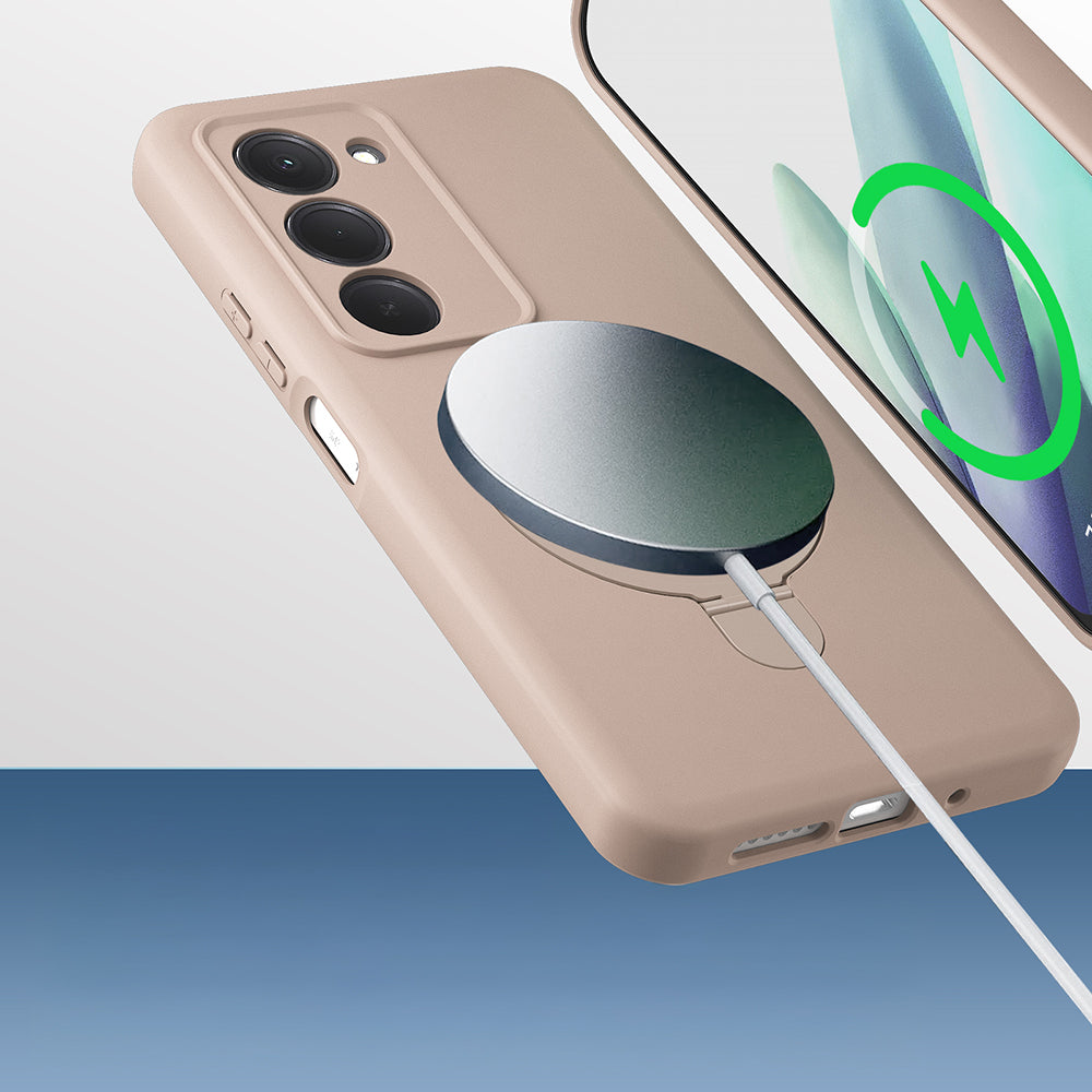 Xiaomi Redmi 15 Kılıf M-safe Şarj Özellikli Standlı Zore Samara Kapak Siyah