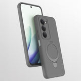Xiaomi Redmi 15 Kılıf M-safe Şarj Özellikli Standlı Zore Samara Kapak Lacivert
