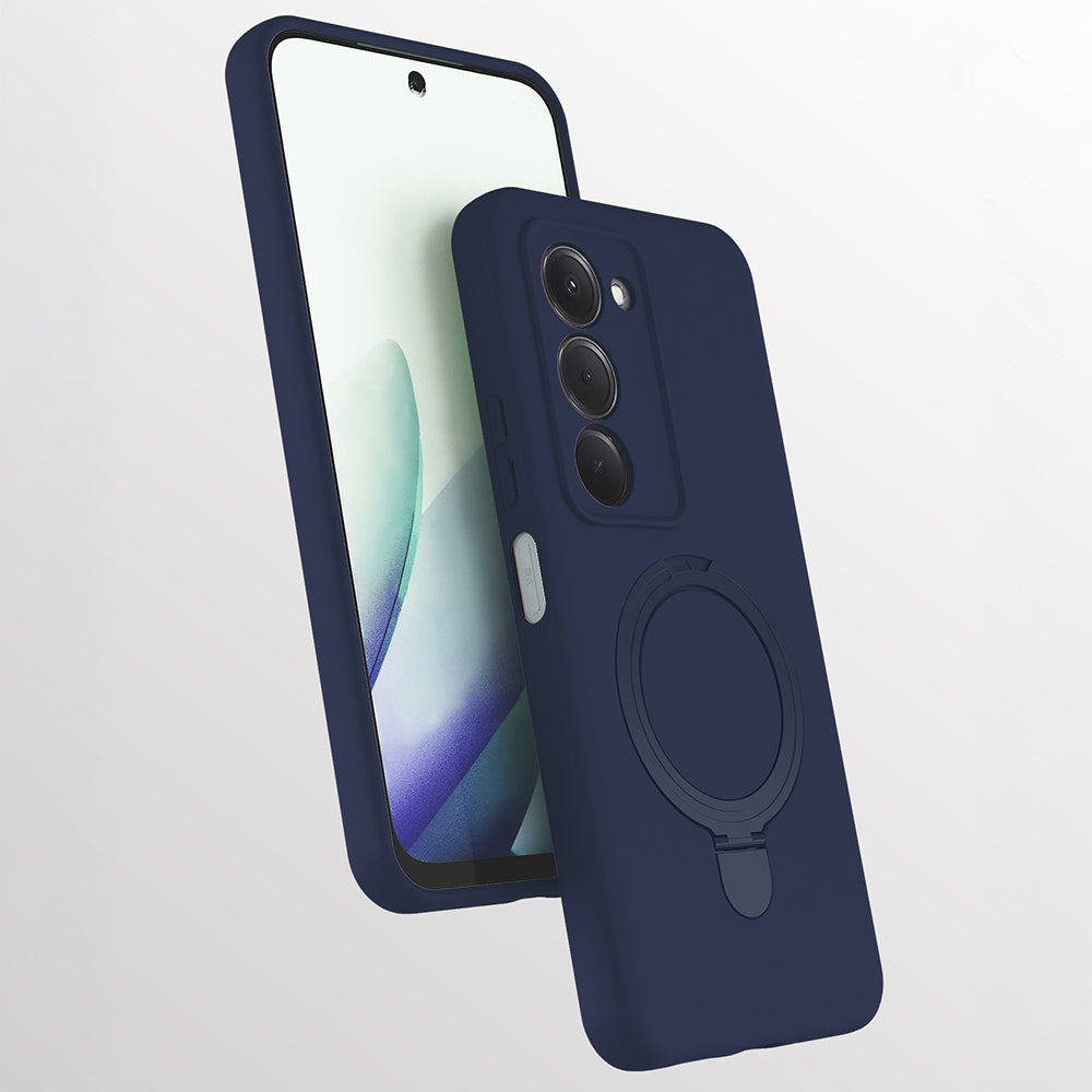 Xiaomi Redmi 15 Kılıf M-safe Şarj Özellikli Standlı Zore Samara Kapak Lacivert