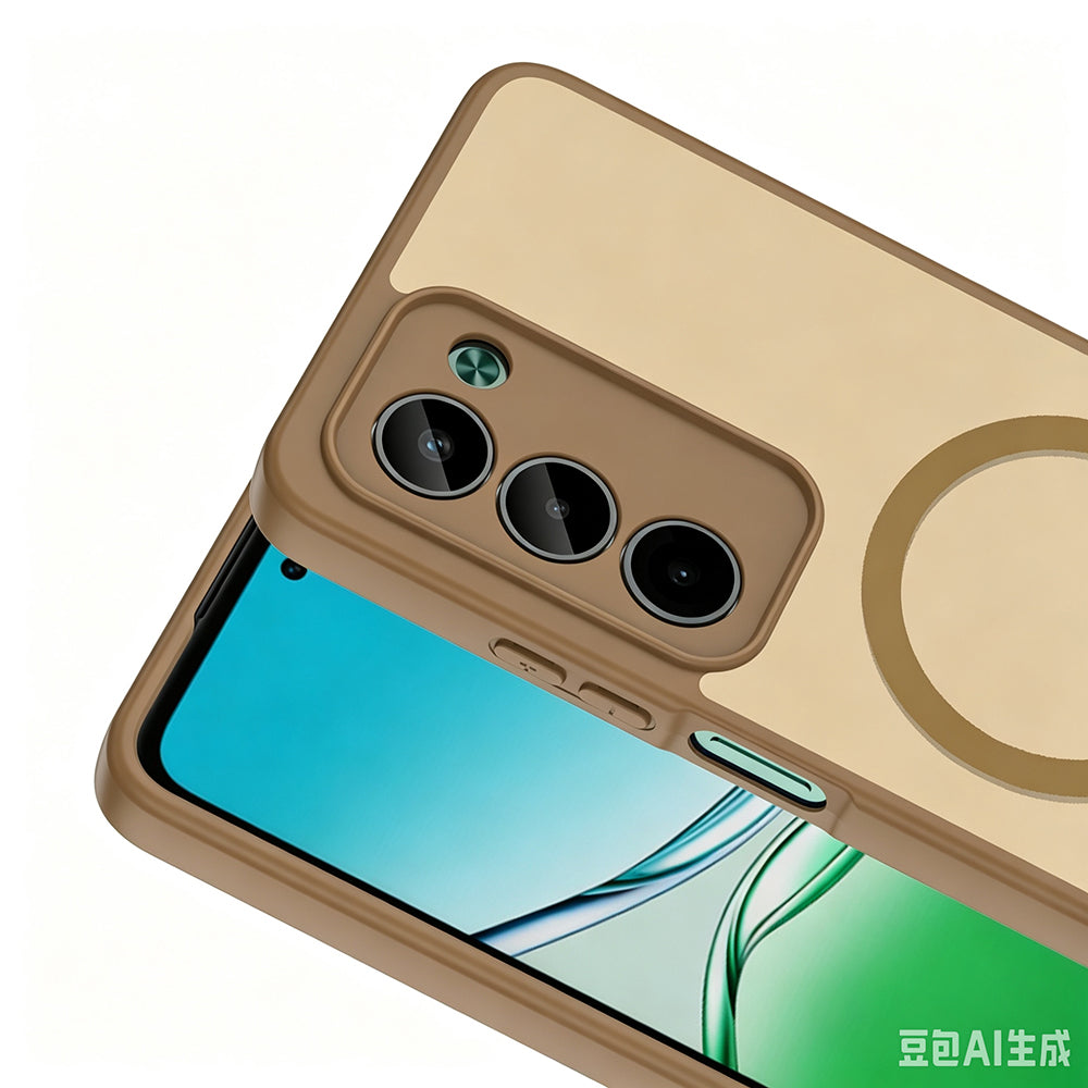 Xiaomi Redmi 15 Kılıf M-safe Şarj Özellikli Zore Babet Kapak Kahverengi