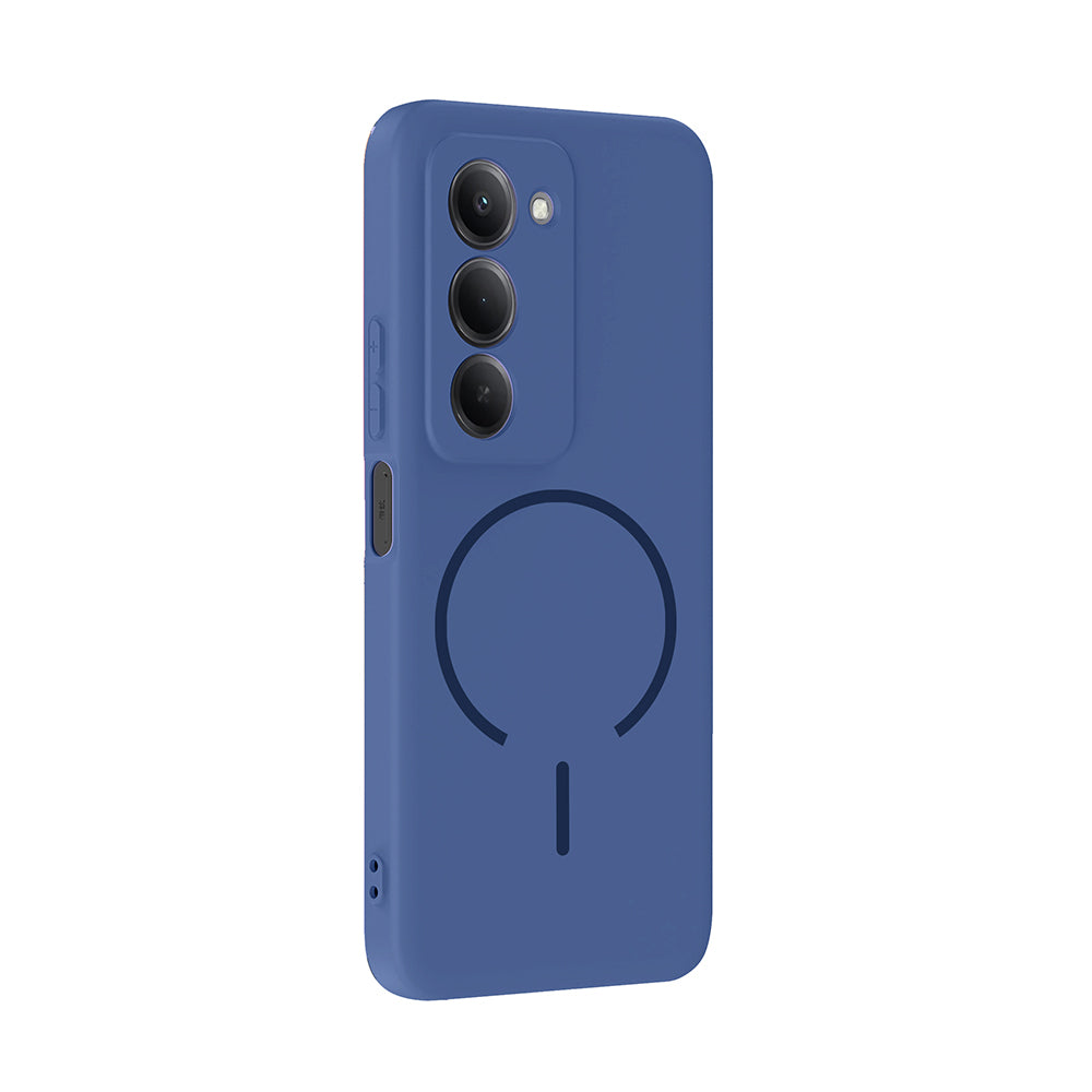 Xiaomi Redmi 15 Kılıf M-safe Şarj Özellikli Zore Meta Kapak Lacivert