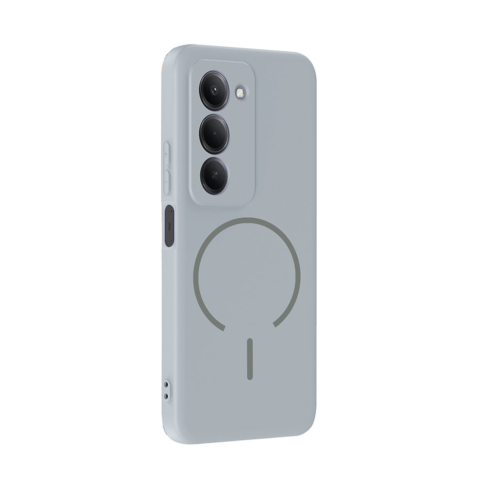 Xiaomi Redmi 15 Kılıf M-safe Şarj Özellikli Zore Meta Kapak Mürdüm