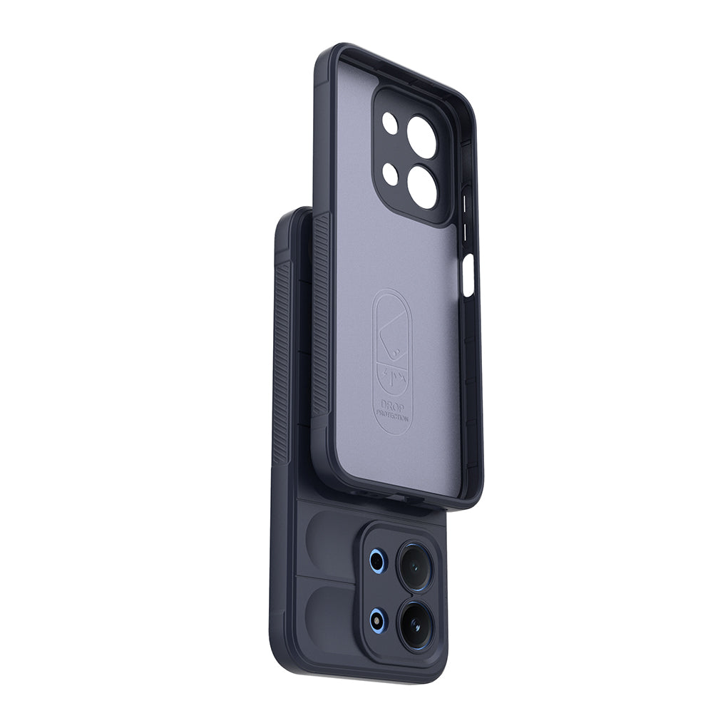 Xiaomi Redmi 15C 4G Kılıf Esnek TPU Oyuklu Arka Yüzey Tasarımlı Zore Etnik Silikon Kapak Lacivert