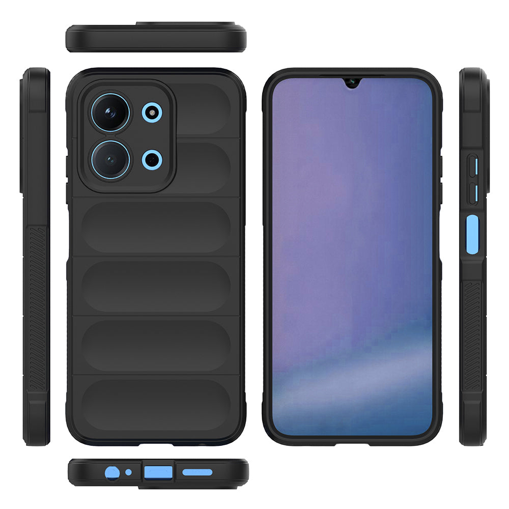Xiaomi Redmi 15C 4G Kılıf Esnek TPU Oyuklu Arka Yüzey Tasarımlı Zore Etnik Silikon Kapak Siyah