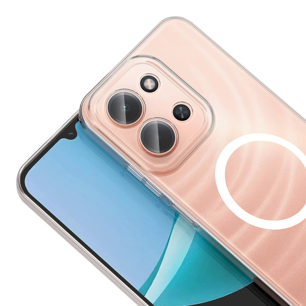 Xiaomi Redmi 15C Kamera Korumalı M-Safe Şarj Özellikli Şeffaf Zore London Sert PC Kapak Şeffaf