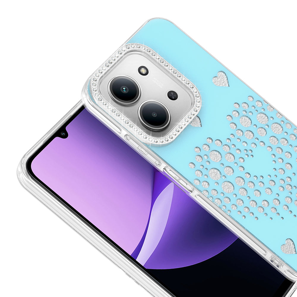 Xiaomi Redmi 15C Kılıf Damla Taşlı Zore Rivas Sert PC Kapak Mavi