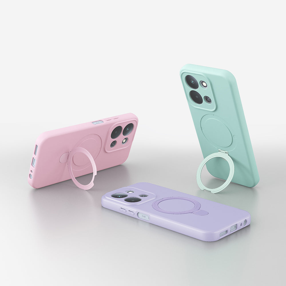 Xiaomi Redmi 15C Kılıf M-safe Şarj Özellikli Standlı Zore Samara Kapak Lacivert
