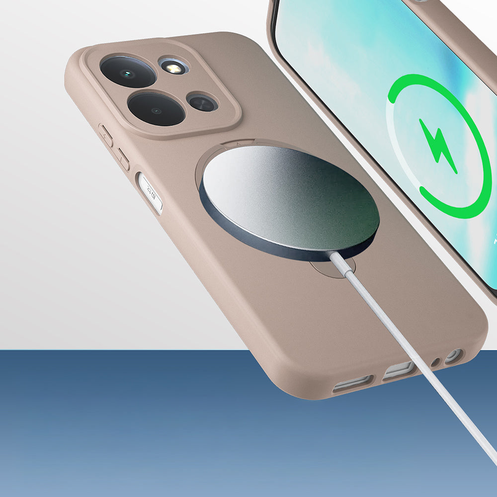 Xiaomi Redmi 15C Kılıf M-safe Şarj Özellikli Standlı Zore Samara Kapak Pembe