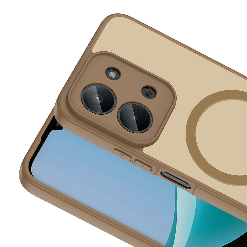Xiaomi Redmi 15C Kılıf M-safe Şarj Özellikli Zore Babet Kapak Kahverengi