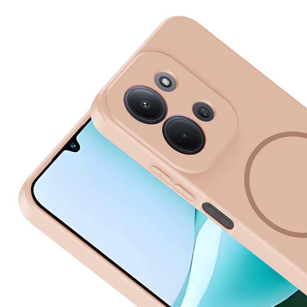 Xiaomi Redmi 15C Kılıf M-safe Şarj Özellikli Zore Meta Kapak Rose Pembe