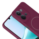 Xiaomi Redmi 15C Kılıf M-safe Şarj Özellikli Zore Meta Kapak Mürdüm