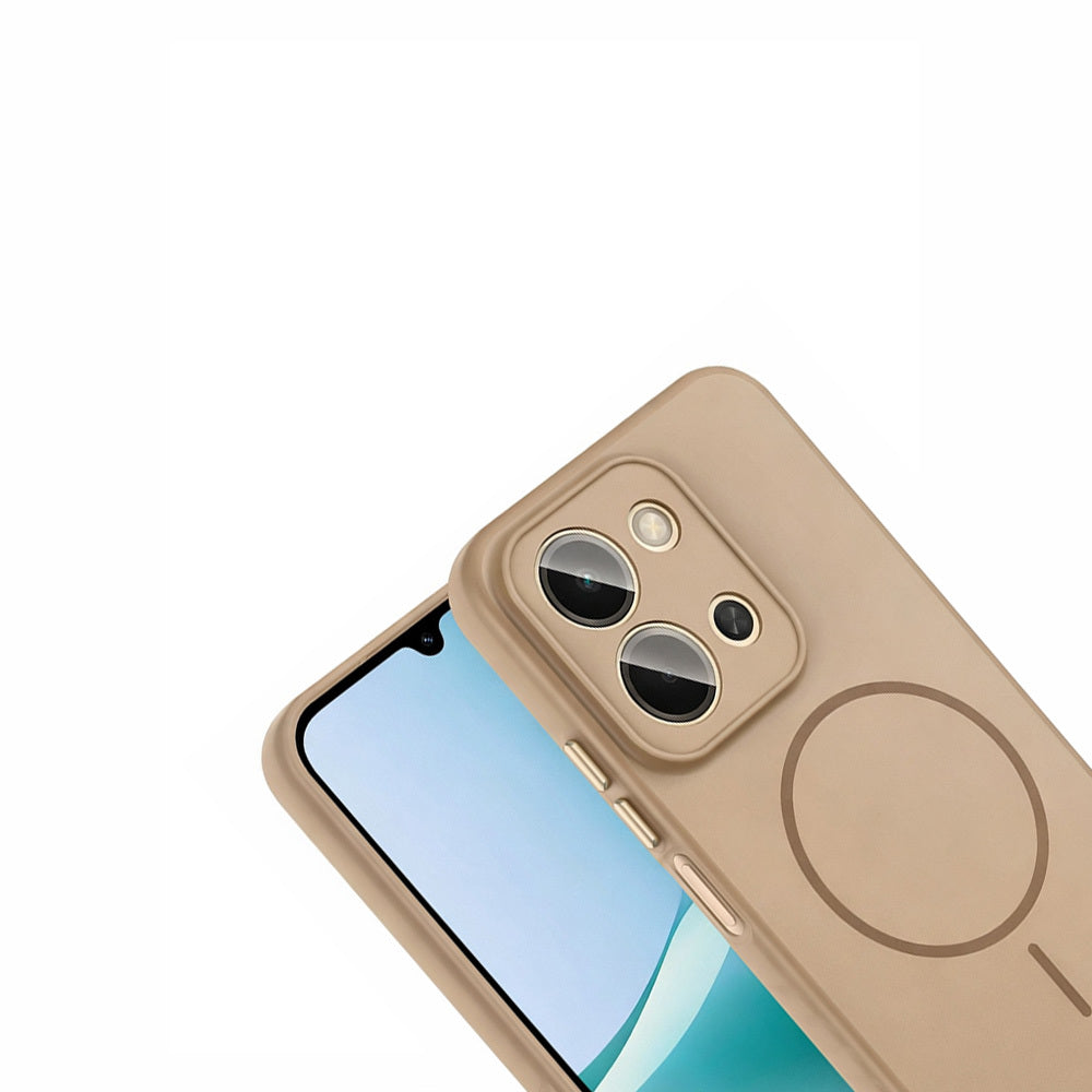 Xiaomi Redmi 15C Kılıf M-safe Şarj Özellikli Zore Tea Kapak Gold