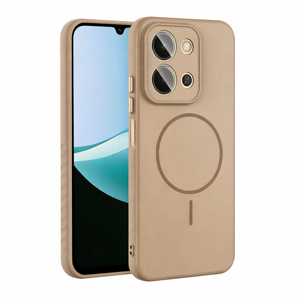 Xiaomi Redmi 15C Kılıf M-safe Şarj Özellikli Zore Tea Kapak Gold