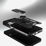 Xiaomi Redmi 15C Kılıf Magnetik Standlı Kamera Korumalı Zore Sürgülü Vega Kapak Siyah