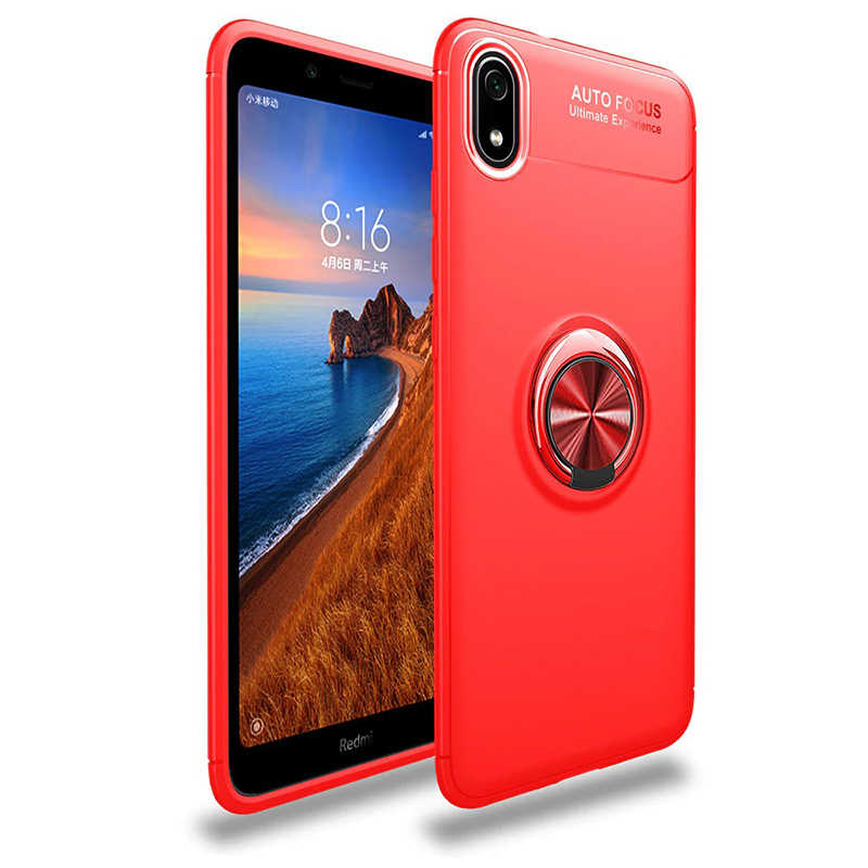 Xiaomi Redmi 7A Kılıf Zore Ravel Silikon Kapak Siyah-Kırmızı