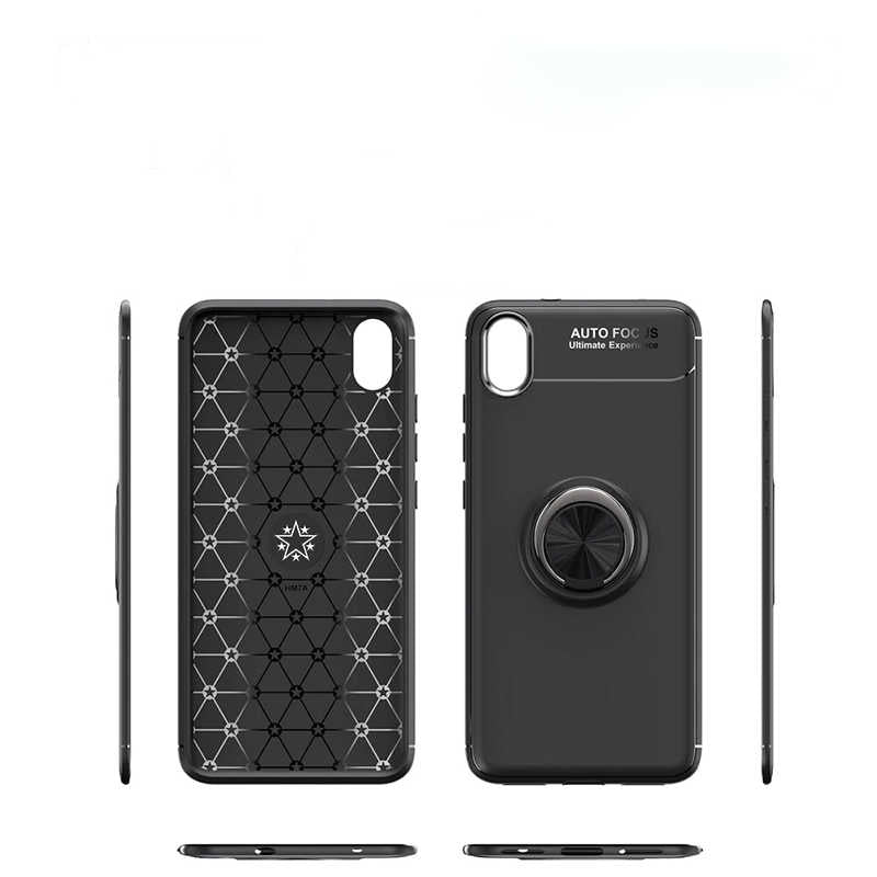 Xiaomi Redmi 7A Kılıf Zore Ravel Silikon Kapak Siyah-Kırmızı