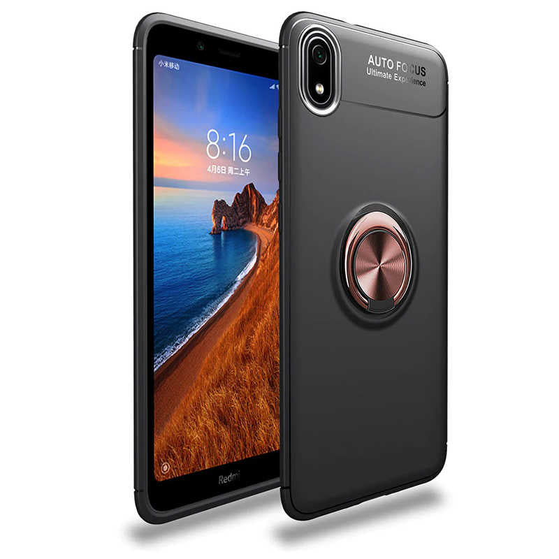 Xiaomi Redmi 7A Kılıf Zore Ravel Silikon Kapak Siyah-Rose Gold